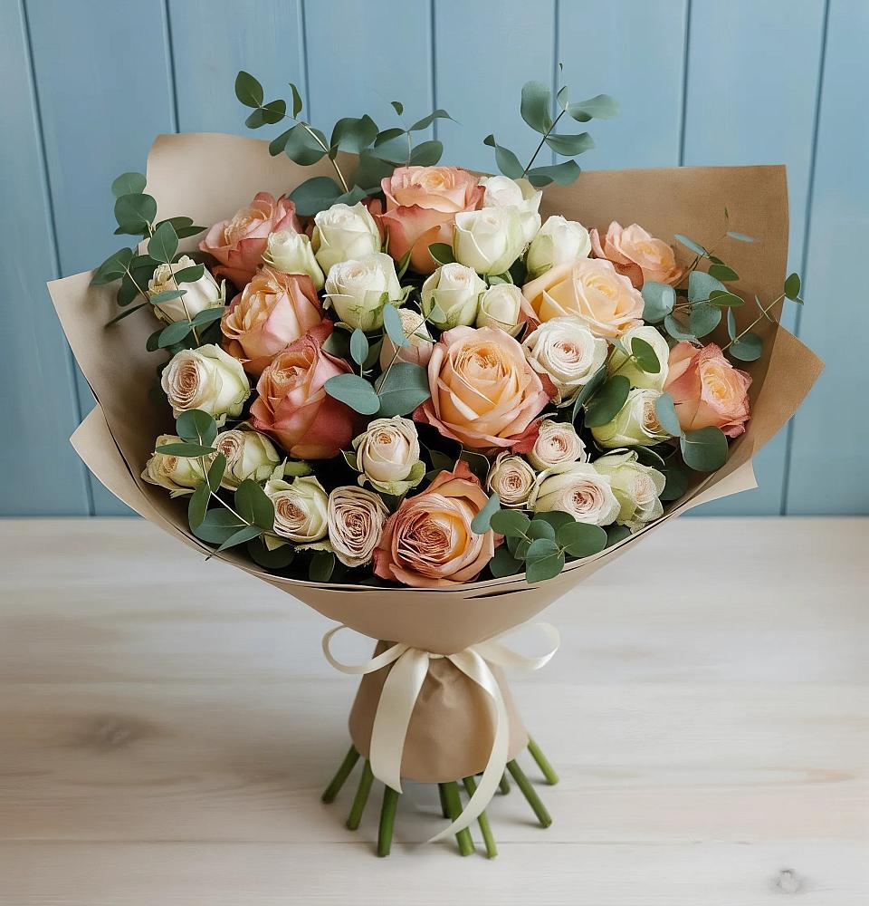 Букет цветов из: Альстромерии и Розы в Когалыме