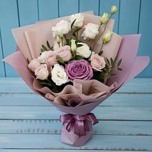 Букет цветов из:  Розы и Лизиантусы #REPLACE_PRED# Когалыме
