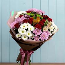 Букет цветов из:  Розы, Хризантемы и Альстромерии в Когалыме