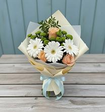 Букет цветов из:  Герберы, Розы и Хризантемы #REPLACE_PRED# Когалыме