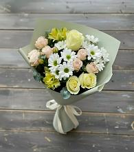 Букет цветов из:  Альстромерии, Розы и Хризантемы в Когалыме