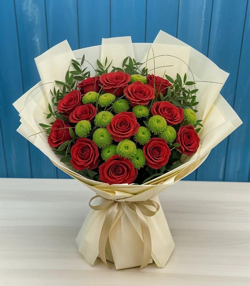 Букет цветов из: Розы и Хризантемы в Когалыме