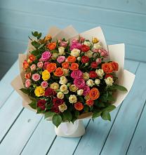 Букет Микс из разноцветных кустовых роз #REPLACE_PRED# Когалыме